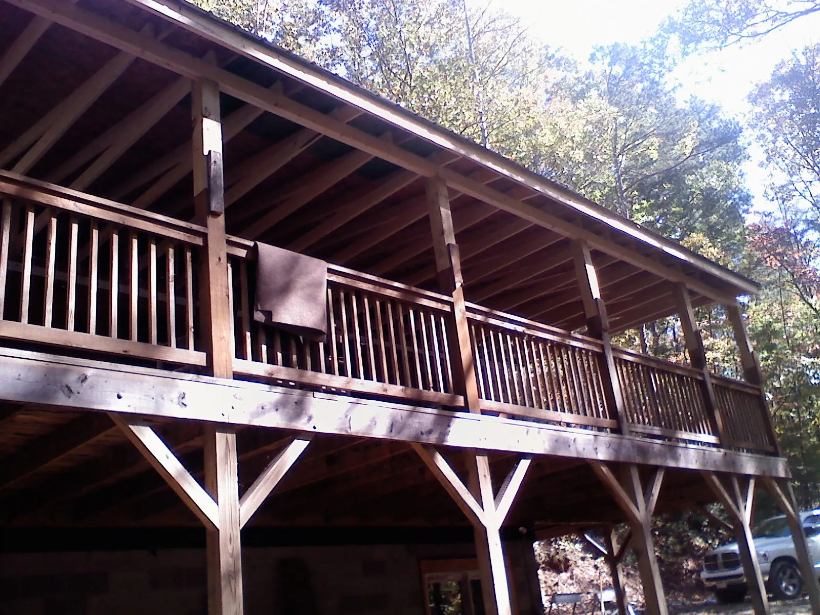 Timber framing under a new elevated porch and deck — Roof Leak Repair in Walstonburg by Roofing Brothers